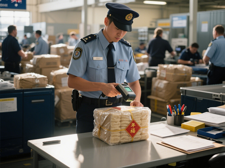 中國海關人員正在對從香港發往澳洲的快遞進行檢查 中國海關人員正在對從香港發往澳洲的快遞進行檢查