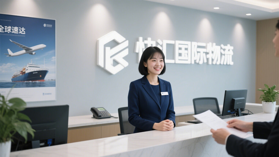 快匯國際物流公司的客服正在前臺接待客戶 快匯國際物流公司的客服正在前臺接待客戶